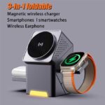 3-in-1 Magnetic Wireless Charger Showing smart watch and airport charging
