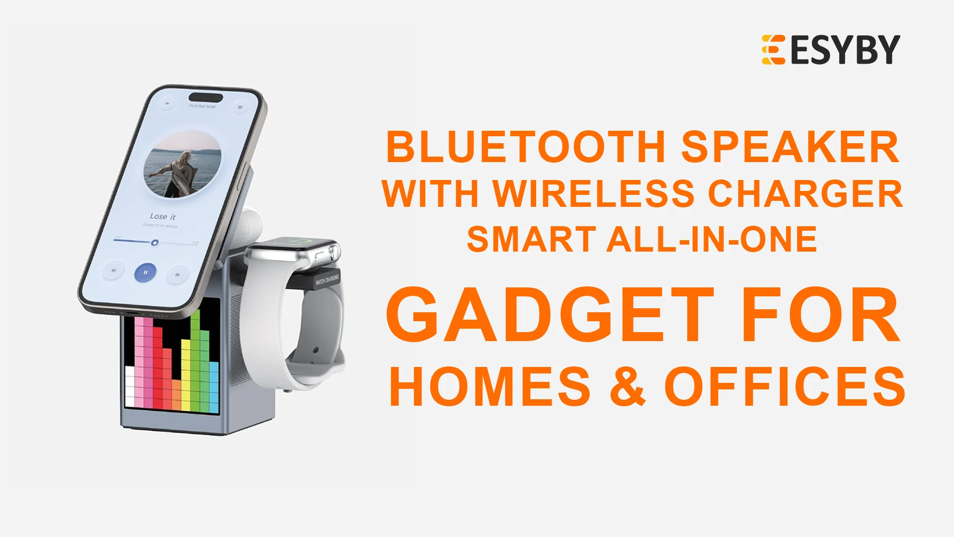 Bluetooth Speaker with Wireless Charger (6 in 1) – Smart All in One Gadget for UAE Homes & Offices