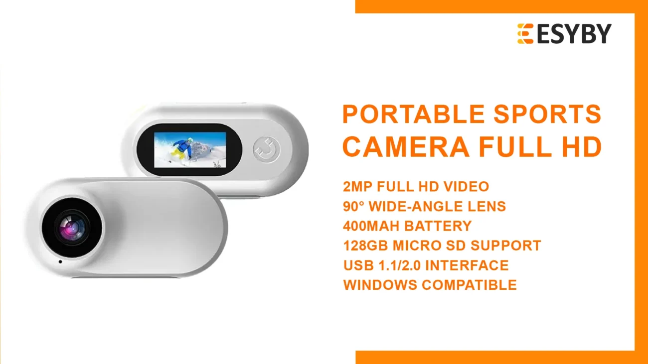 Portable Sports Camera Full HD with Wide Angle Lens – Capture Action, Travel & Everyday Moments