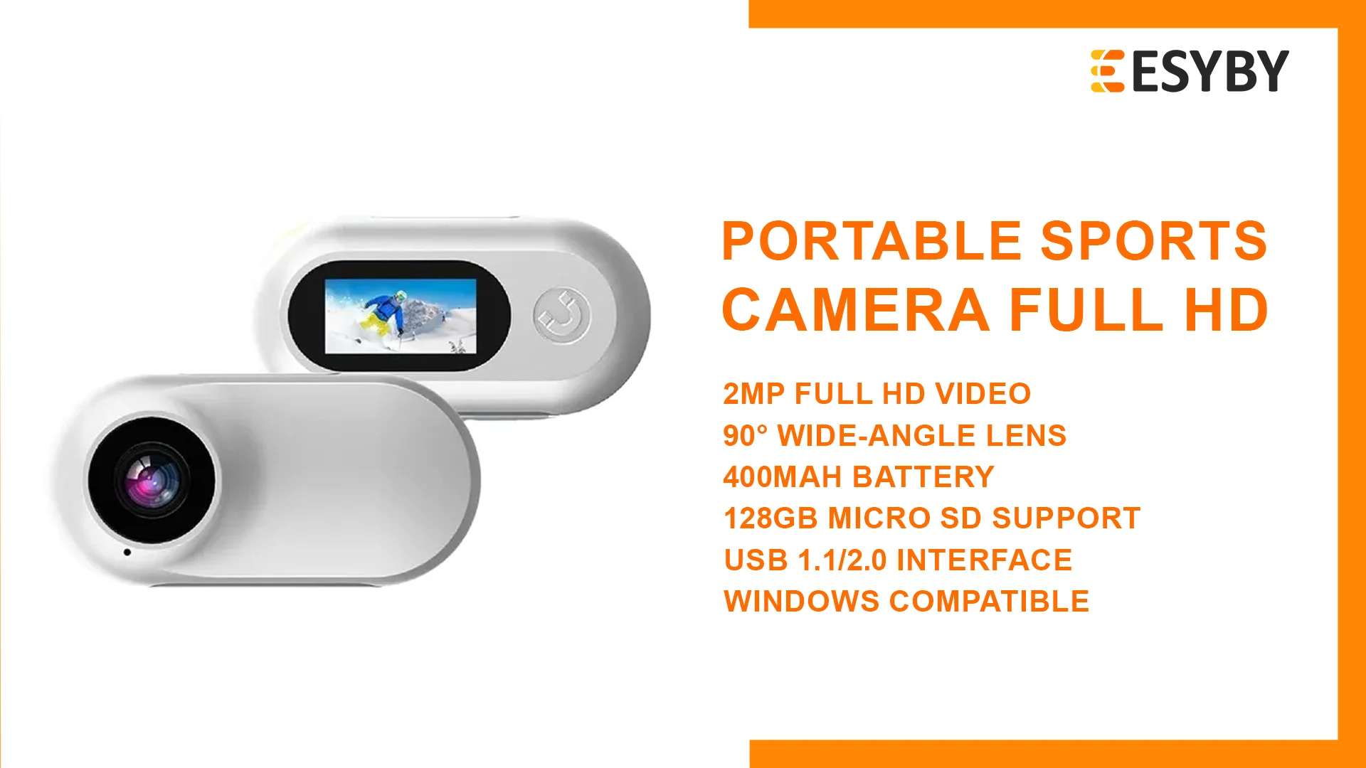 Portable Sports Camera Full HD with Wide Angle Lens – Capture Action, Travel & Everyday Moments
