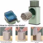 Stainless Steel Vegetable Cutter – Manual Rotary Slicer & Shredder - Image 4